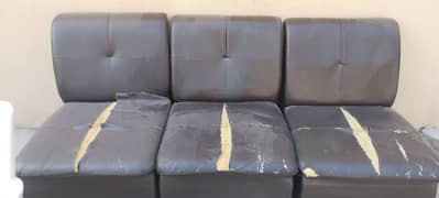 3 single leather sofas