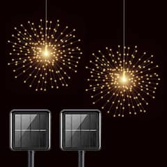 Solar Hanging Starburst String Lights,200 LED Bouquet Shape Fireworks