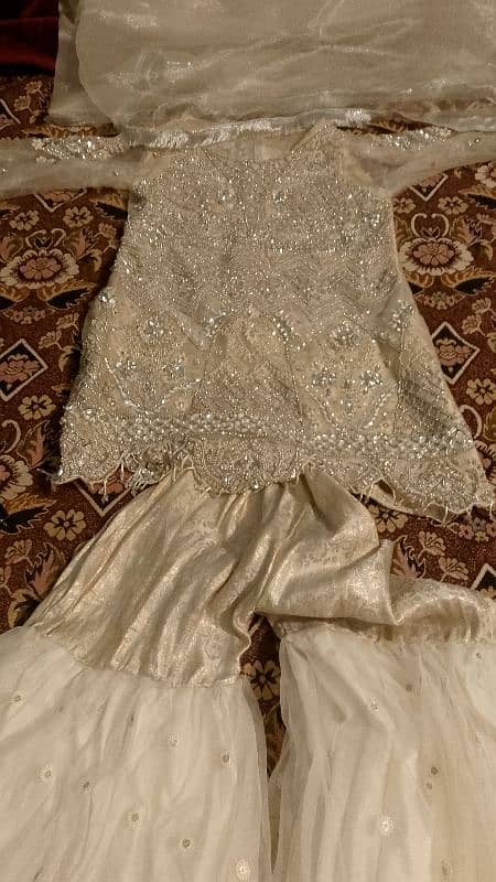 embroidery shirt with gharara and dupatta 0