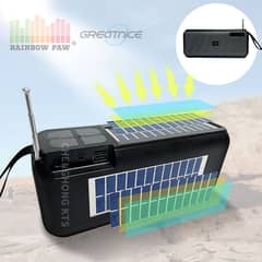 DualSolar Rechargeable Bluetooth Subwoofer Speaker with FM MicroSD USB