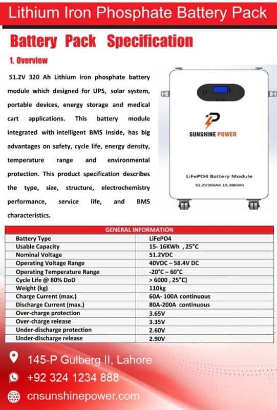 Lithium iron phosphate battery 15kwh 2