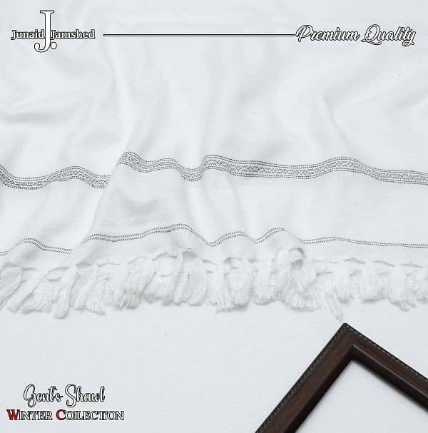 Luxury white embroidered wool shawl_1pc 1