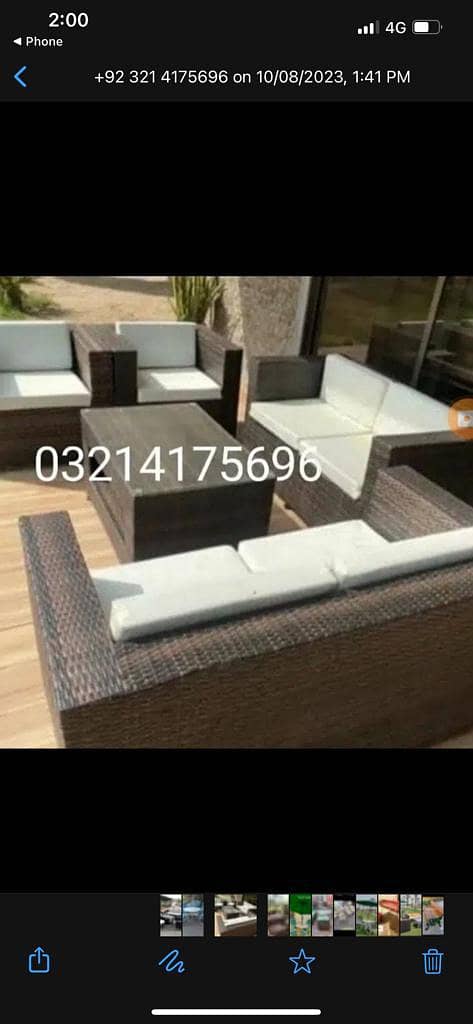 OUTDOOR GARDEN RATTAN UPVC FURNITURE SOFA SET CHAIRS TABLE UMBRELLA 11