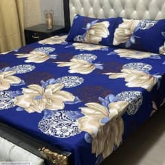 3 pieces crystal cotton printed Double bedsheets