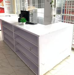 Wooden counter and Racks for sale