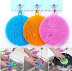 Silicone Scrubber Silicone Sponges Kitchen Scrub Brush for Dish Pot al