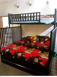 Double story bed with two mattress