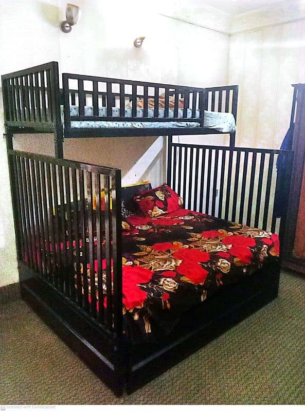 Double story bed with two mattress 1