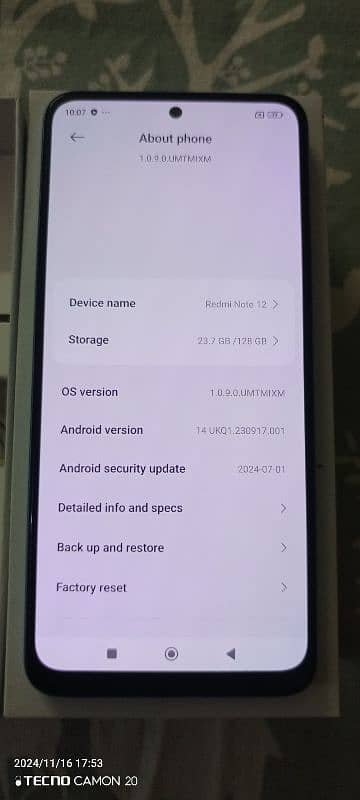 Redmi note 12/8+128 /03117207746 13