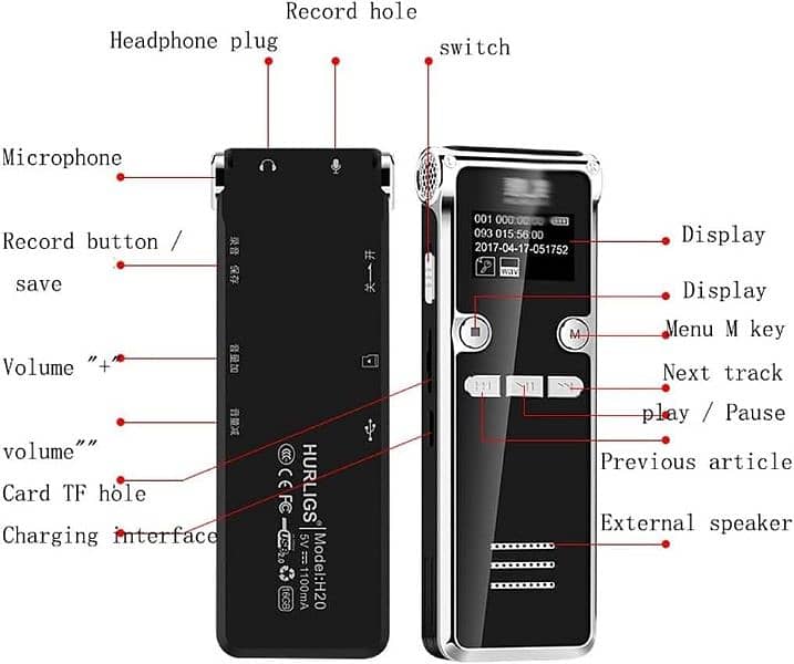 smart portable digital voice recorder audio recorder noice reduction 3