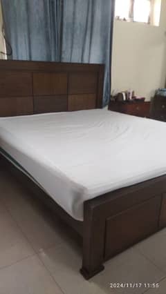 King Size Bed with Spring Mattress and Two side tables