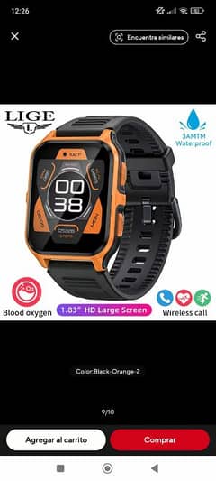 Men's Fitness Watch LIGE Brand.