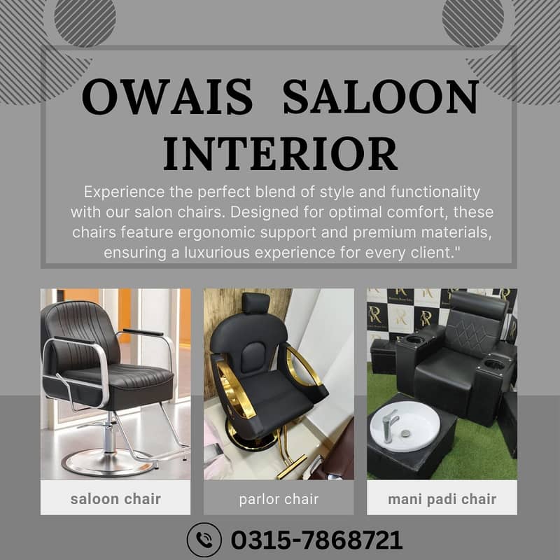 Saloon Chair/Barber Chair/Hair Wash Unit/Pedicure/Manicure/Salon Chai 0