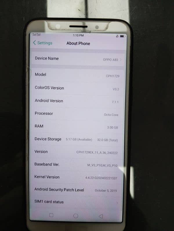 Oppo a83 mobile 32gb rom 3gb ram Good Condition 5