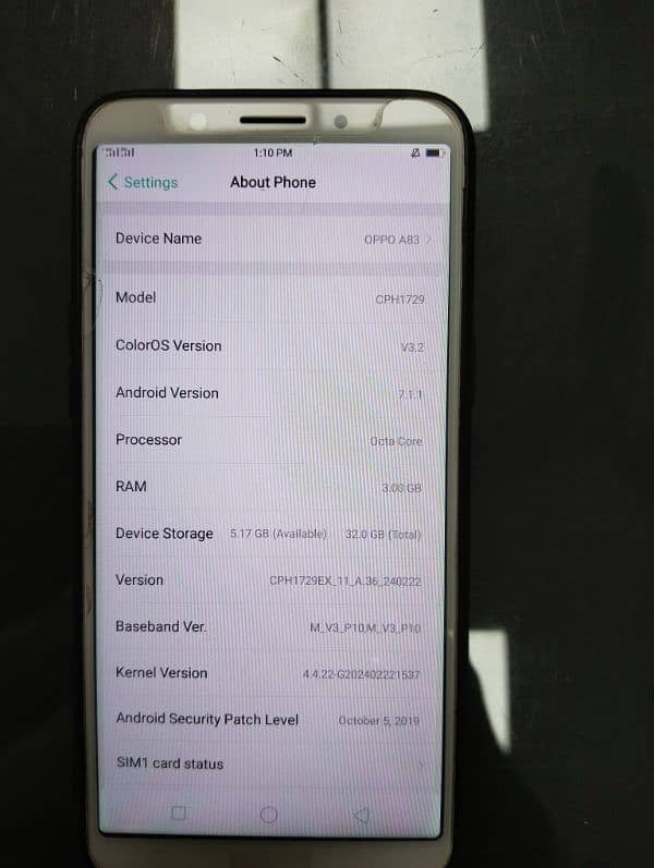 Oppo a83 mobile 32gb rom 3gb ram Good Condition 6