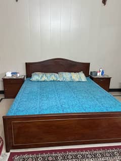 wooden bed | side tables | matress