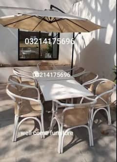 OUTDOOR GARDEN UPVC FURNITURE CHAIRS TABLE UMBRELLA RATTNA FURNITURE