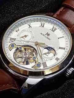 AOKULASIC 100% New Original 1701C  Automatic Tourbillion Leather Watch