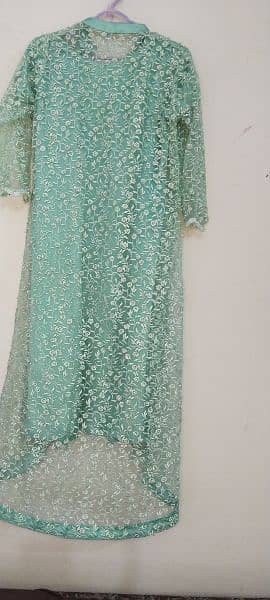 Net ka open gown with trouser slip hai. 1