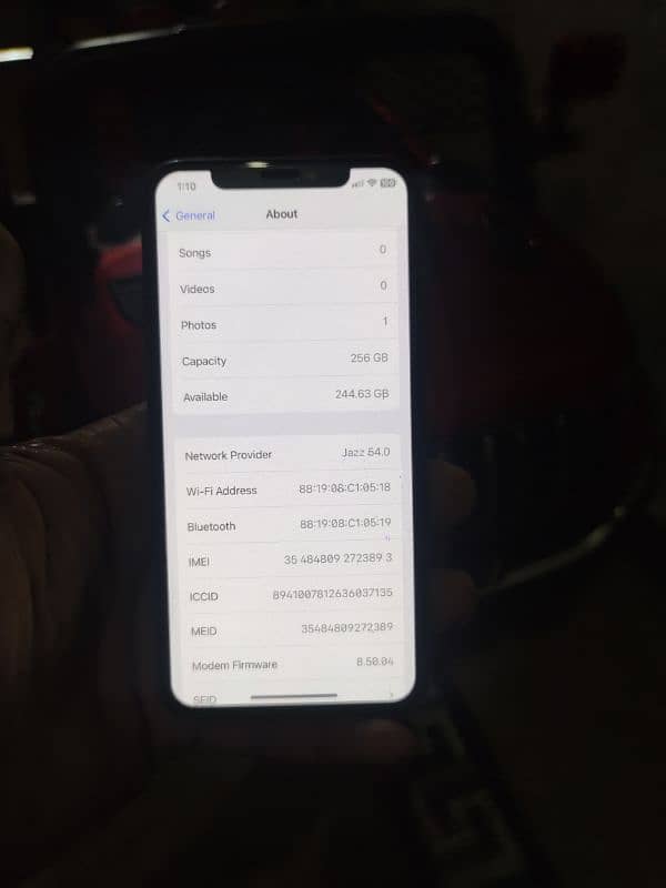 iphone x official PTA 256GB 2