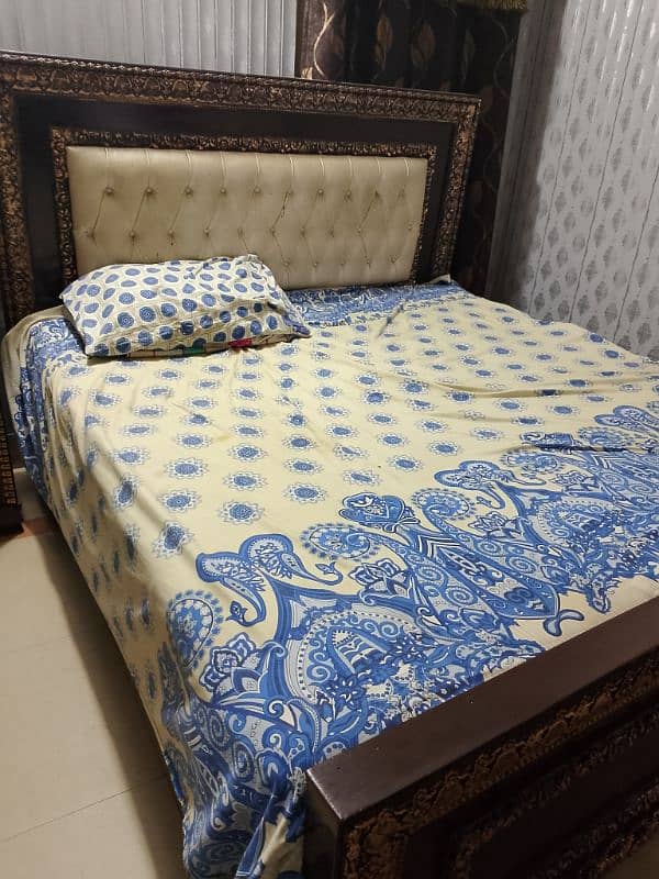 Bed and dresser Good good like new with mattress location Lahore 1