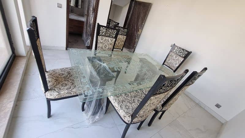 Dinning Table | Six Seater | Glass Top | Six Chairs | 0