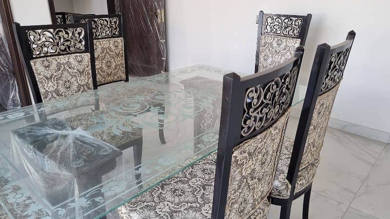 Dinning Table | Six Seater | Glass Top | Six Chairs | 2