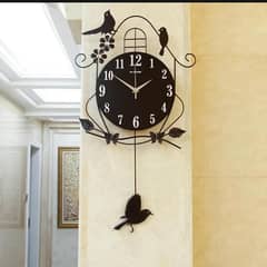 Bird Cage Wall Clock European Modern Wall Hanging Wooden Clock Crafts