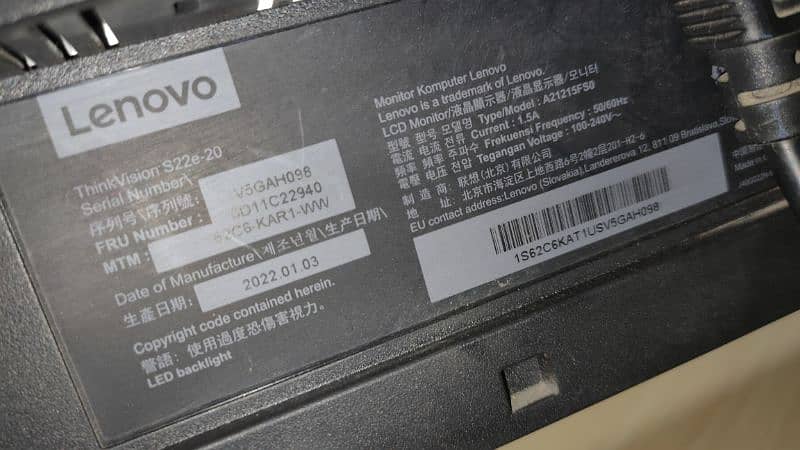 Lenovo Thinkvision 22 Inch Borderless 75 hz IPS Gaming monitor 4