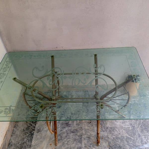 Glass top dining table (table only) 1