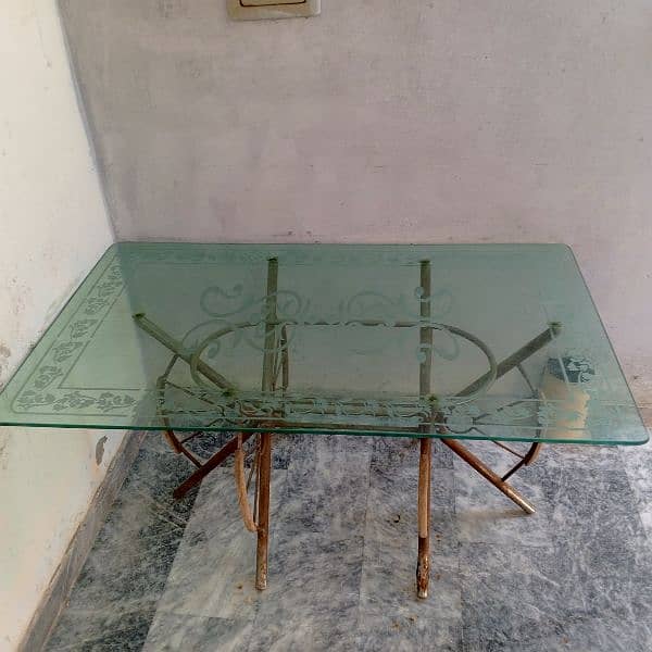 Glass top dining table (table only) 2