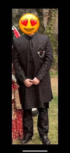 black sherwani for groom