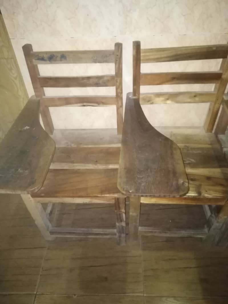 Wood chairs and school banch 3