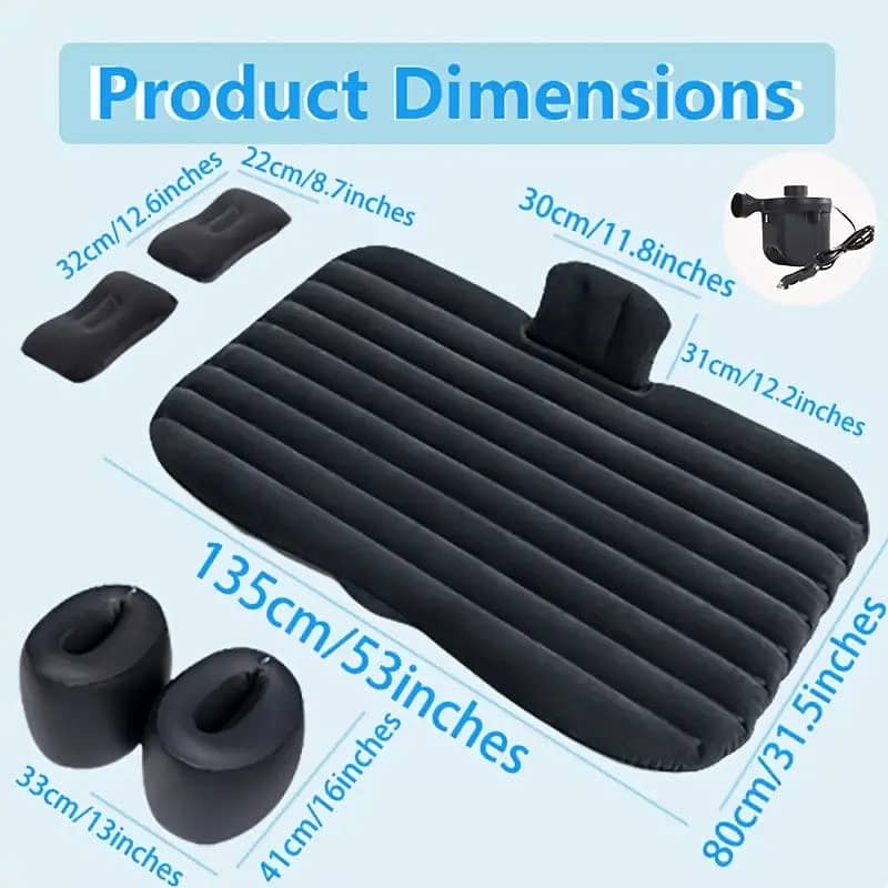 Deluxe SUV Air Mattress Kit with Pump & Support Piers - Thick, 1