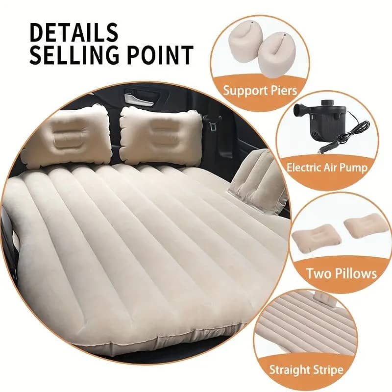 Deluxe SUV Air Mattress Kit with Pump & Support Piers - Thick, 2