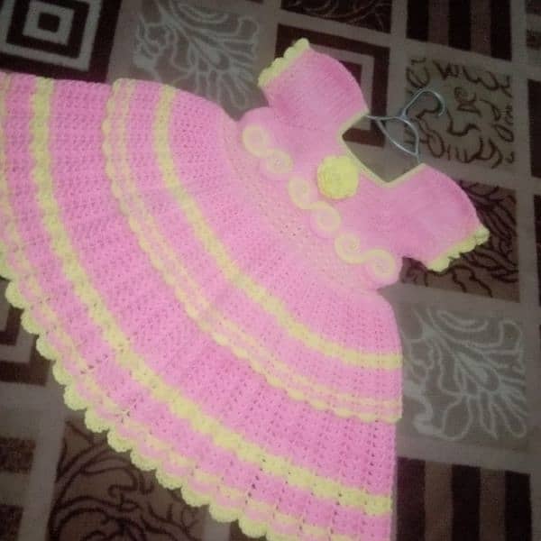 Crochet baby Frock and cap Rumal 4