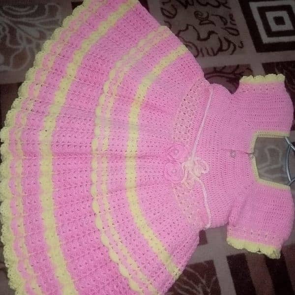 Crochet baby Frock and cap Rumal 5