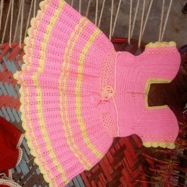 Crochet baby Frock and cap Rumal 9