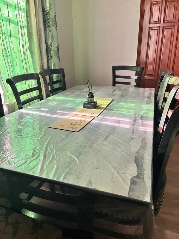 Dining table with 8 chairs wooden 2