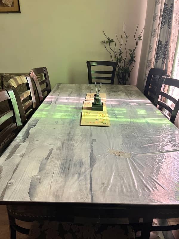 Dining table with 8 chairs wooden 3