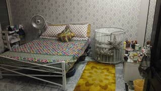 iron bed with mattress