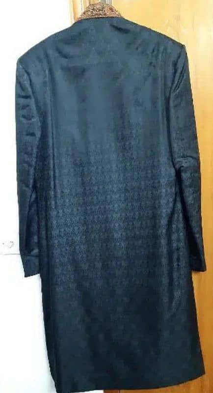 Black sherwani with karahi work 7