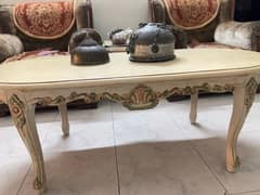 wooden long centre table with two side tables