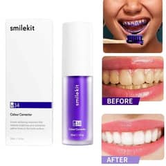 30ml V34 Purple Whitening Toothpaste Remove Stains Reduce Yellowing Ca