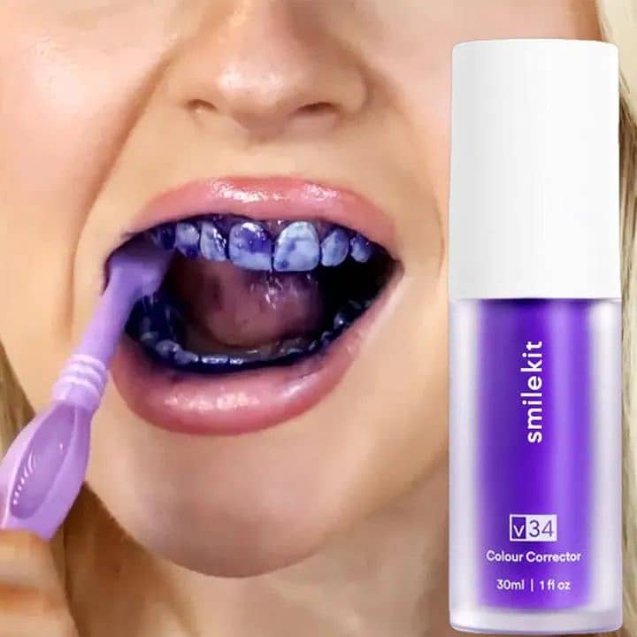 30ml V34 Purple Whitening Toothpaste Remove Stains Reduce Yellowing Ca 1