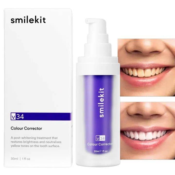 30ml V34 Purple Whitening Toothpaste Remove Stains Reduce Yellowing Ca 2