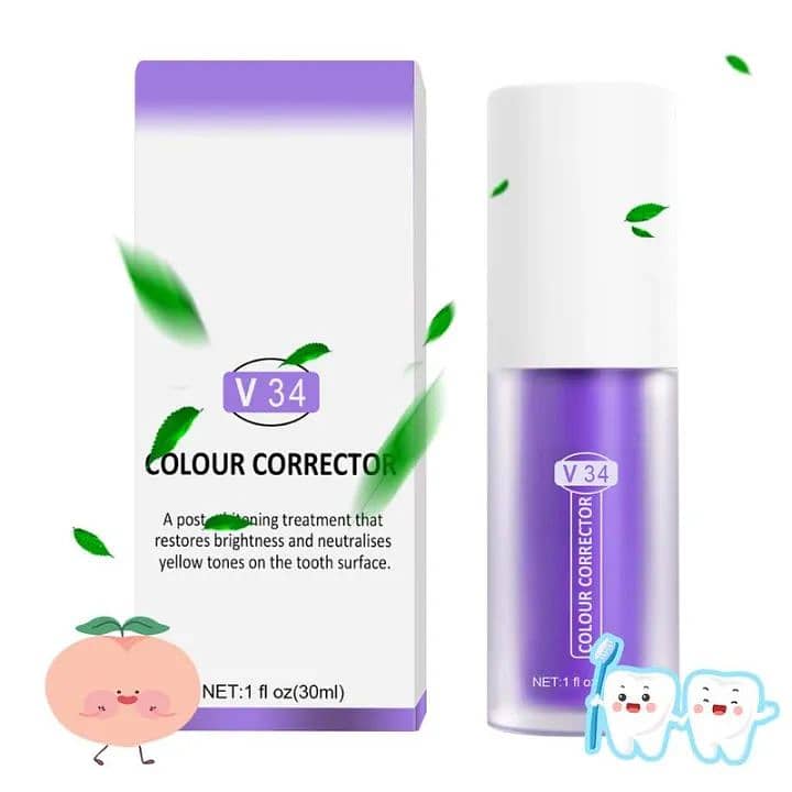 30ml V34 Purple Whitening Toothpaste Remove Stains Reduce Yellowing Ca 4