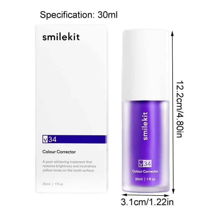 30ml V34 Purple Whitening Toothpaste Remove Stains Reduce Yellowing Ca 5