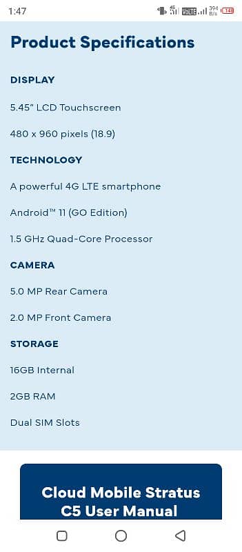 Stratus C5 HD  02/16GB (Cash on Delivery) Exchange Possible. 7