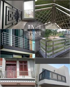 Railing & Grills of Stainlees steel & Glass. Stairs, terrace, balcony